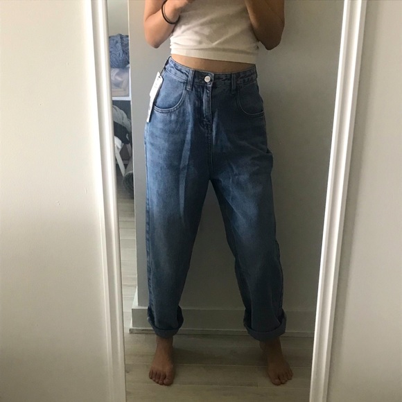 Loose Retro-High-Waist Straight Jeans - Picture 1 of 6